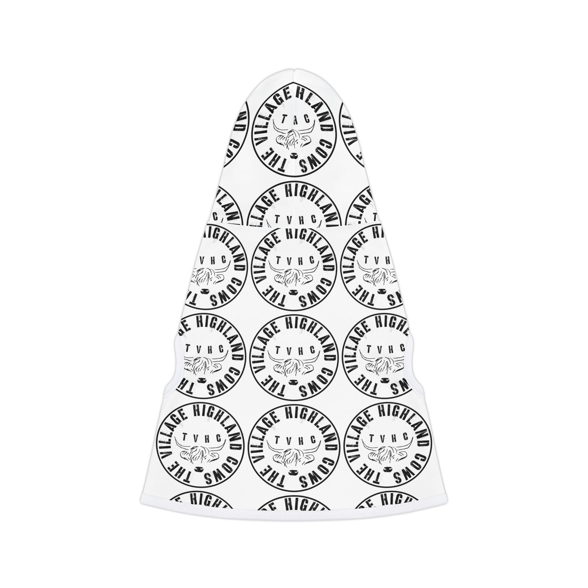 TheVillageHighlandCows Dog Hoodie (Black Logo)