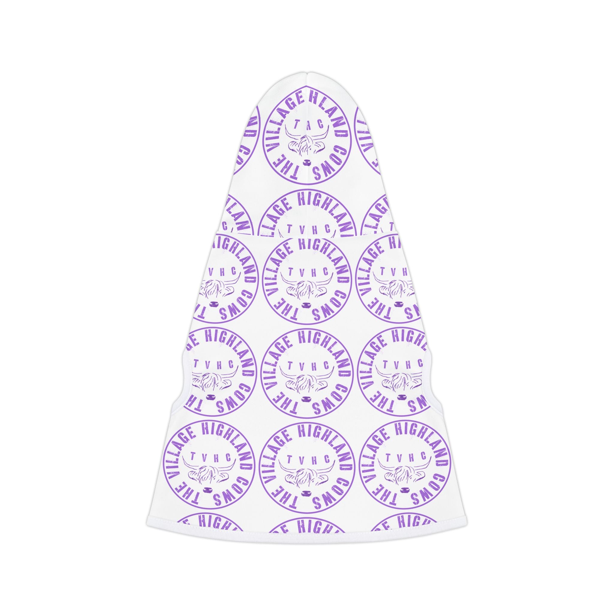 TheVillageHighlandCows Dog Hoodie (Purple Logo)